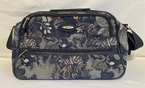 Vintage 1980’s Jaguar Floral Tapestry Zip Travel Bag JC Penny 15”x 9” X 7” - Picture 1 of 6