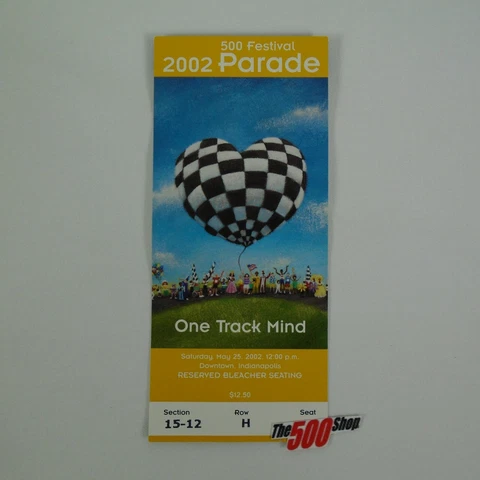 2002 Used 500 Festival Parade Ticket Stub - IndyCar Indianapolis 500 Indy Race Cover