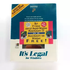 Parsons Technology It's Legal Software Windows 3.5 Floppy NEW Sealed - Picture 1 of 4