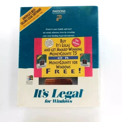 Parsons Technology It's Legal Software Windows 3.5" Floppy Disk NEW Sealed - Image 1 of 4