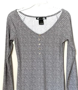 Coco & Shay Kleid Gr. XL gerippt grau L/S mit Goldknöpfen leicht NEU Z1 - Bild 1 von 6