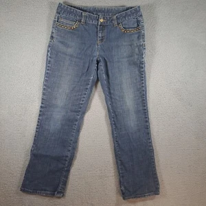 Michael Kors Jeans Women Size 4 Blue Straight Denim 28x26 Flap Pocket Classic - Picture 1 of 12