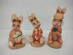 Vintage Moorcraft Bunny Rabbit Set England Figurine Easter Hand Painted Lot - Picture 1 of 12