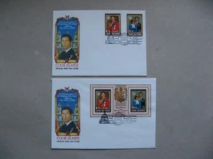 COOK ISLANDS, 2x cover FDC 1981, set + S/S , Royal Wedding Charles & Diana - Picture 1 of 1