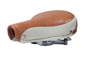Retro Sattel braun weiß - Monte Grappa - Fahrrad Cruiser Stadt alt klappbar - Bild 1 von 4