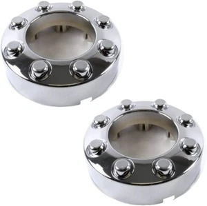 PAIR NEW 2005-2018 F250 F350 CHROME FRONT Open Center Wheel Hub Cap 4x4 - Picture 1 of 2