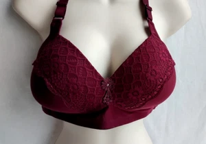 Prima Valentina, Burgundy Bra Size 40D - Picture 1 of 8
