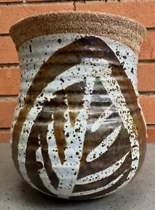 Vintage Stoneware Hanging Planter Pot Pottery Mid Century MCM Modern Handmade B - Picture 1 of 10