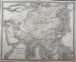 1849 Asia Original Antique Map, Color Lithograph, Alexander K. Johnston - Picture 1 of 2