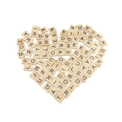100/200pcs Hölzerne Scrabble Holz Fliesen Buchstaben Zahlen Für Alphabet Spiel - Bild 1 von 3