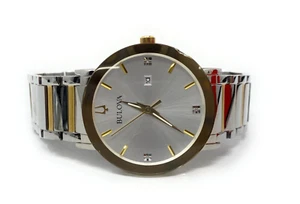 Bulova 98D151 Futuro 42mm Two-tone Diamond Accent Wristwatch- Chipped Crystal - Picture 1 of 6