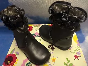 Botas con cremallera Laura Ashley para niñas peltre primer paso moda niño pequeño talla 5 a 7 - Imagen 1 de 4