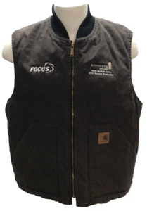 Mens XL CARHARTT Brown Insulated Zip Up Vest NWT V47 DKB - Picture 1 of 13
