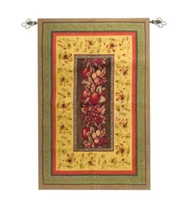 Tapiz de pared tejido floral ámbar abundancia | Arte botánico de ramo de frutas hogar - Imagen 1 de 1