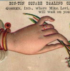 1880s Mike Levi Old Veteran Bon-Ton Goshen, IN Lady's Hand Daisies P205