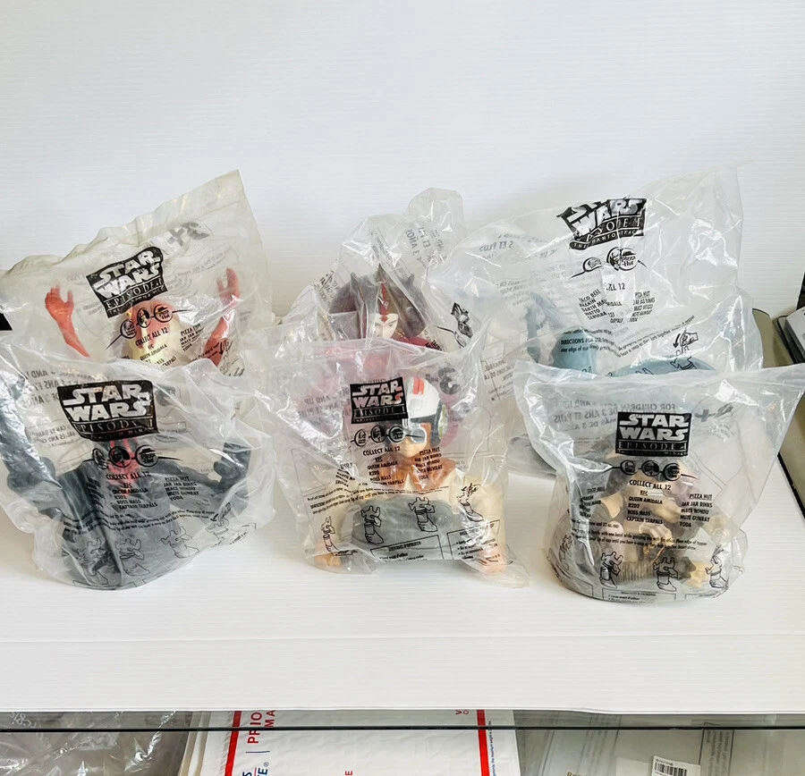 Lote De 6 Star Wars Episodio I Cup Topper KFC Taco Bell Pizza Hut Sellado NUEVO Foto 1 de 4