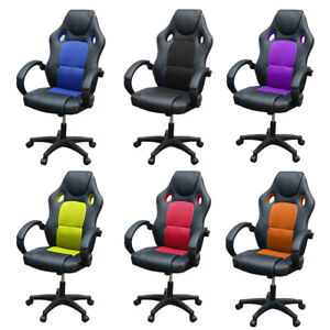 Racing Gaming Swivel Office Computer Chair Mesh Bucket PU Leather Gas Lift Chair