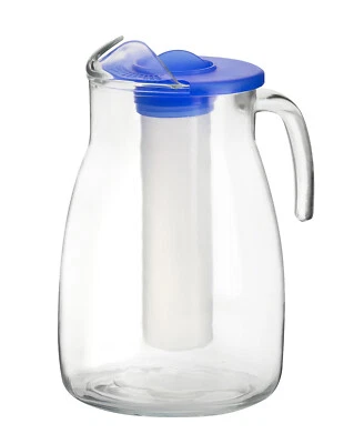 Global Amici Artic Glass Pitcher with Ice Cube Insert  ~  NEW - Image 1 of 2