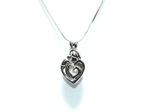 Mommy and Me Necklace Silver Pearl Cage Pendant Necklace For Mom - Picture 1 of 29