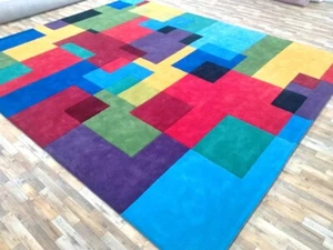 5x8|6x9|8x10|9x12||10x14|12x15|12x18| Alfombra Nueva Zelanda Nz lana acolchada a mano moderna - Imagen 1 de 5