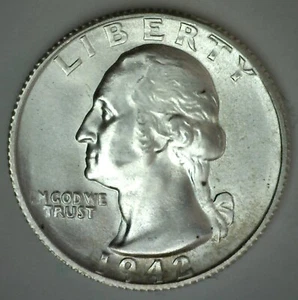 1942 S Silver Washington Quarter 25c US Coin Uncirculated San Francisco Minted - Picture 1 of 2