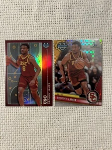 2024 Bowman U Chrome Bronny James RC 2 Karten Lot Checker/Playmaker Rookie - Bild 1 von 1