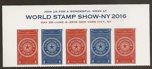 US 5010-5011 5011a World Stamp Show NY 2016 F header strip 5 MNH 2015 - Picture 1 of 1