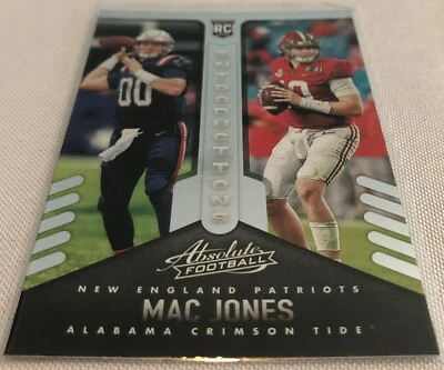 2021 Panini Absolute Football Mac Jones New England Patriots Introductions #INT9 - Image 1 of 3