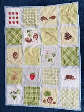 IKEA Vandring Ruta Baby Blanket Quilt Comforter Hedgehog Strawberry Patchwork