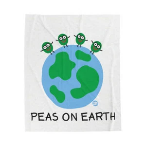 Peas on Earth Velveteen Plush Blanket - Picture 1 of 8