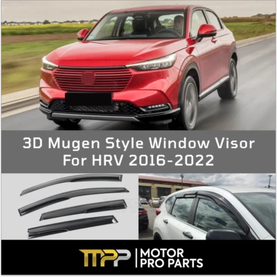Se adapta a viseras de ventana estilo Mugen Honda HR-V 2016-2022 protectores de lluvia deflector de sombra Foto 1 de 4