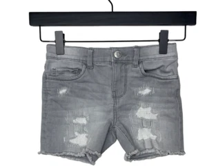 OshKosh BGosh Shorts Girls Jean Denim Raw Hem Gray Ripped Summer Size 6 6X Kids - Picture 1 of 14