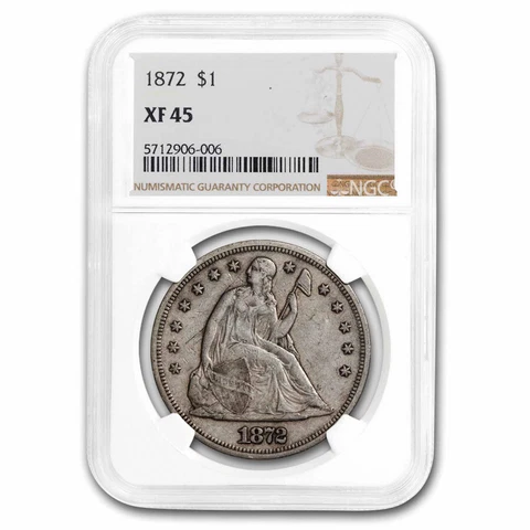 1872 Liberty Seated Dollar XF-45 NGC - SKU#279356 Cover