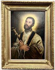 Exceptional 18th Large  Century Spanish Colonial Oil Painting - Beautiful Frame!