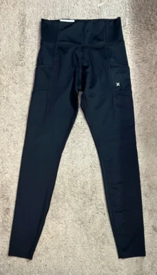 ¡NUEVO CON ETIQUETAS! Legging para mujer Hurley negro borde crudo secado rápido talla pequeña Foto 1 de 4