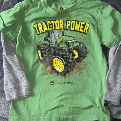 John Deere Camo Long Sleeve T-shirt Boys Size 7 - Image 1 of 4