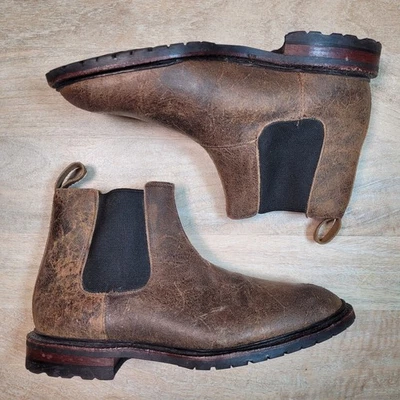 Allen Edmonds Ashbury Marrón Áspero Chelsea Botines Para Hombres 6.5 E ¡Excelentes! Foto 1 de 4