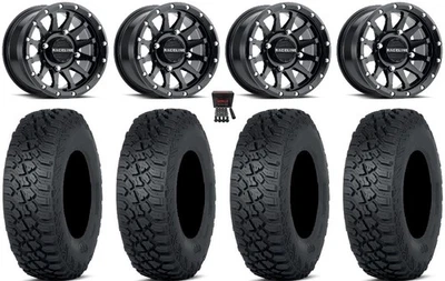 Raceline Trophy 15" Wheels Bk 30" Tenacity XNR 8ply Tires Kawasaki Mule Pro FXT Foto 1 de 4