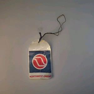 Vintage Northwest Orient Airlines Taschenanhänger Gepäck Gepäck Etikett 1970 Hongkong GEBRAUCHT - Bild 1 von 3