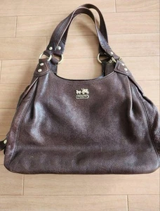 Coach Vintage Madison Maggie Y2K Hobo Shoulder Bag Purs Brown Leather Used Women - Picture 1 of 24