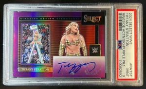 2024 Select WWE Tiffany Stratton Ringside Action Purple Auto #29/35 PSA 9 - Picture 1 of 2