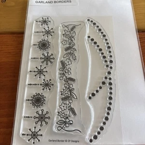 Juego de estampillas con temática navideña bordes de guirnalda diseños de Catherine Pooler - Imagen 1 de 6
