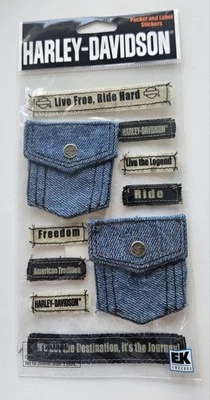 jolee's boutique harley davidson denim pocket & label stickers - Image 1 of 3