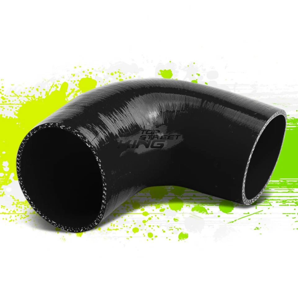MANGUERA REDUCTORA SILICONA 2.5-3" 3 CAPAS 90 GRADOS CARRERAS/INTERCOOLER/ADMISIÓN NEGRA Foto 1 de 1