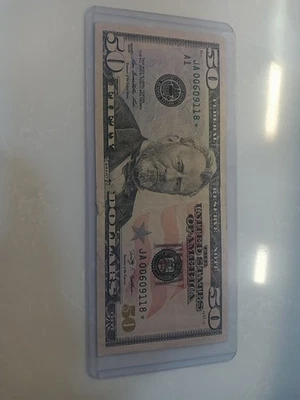 $50 Star Note Short Print Run 640k JA00609118* - Image 1 of 2