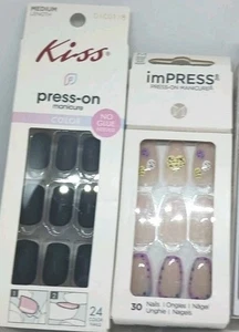 KISS imPRESS medium length 1-30 ,1-24 ct white noise,bright sky, new - Picture 1 of 1