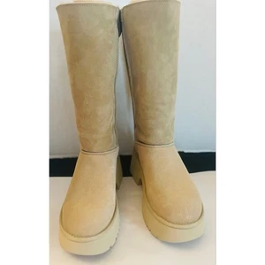 UGG CLASSIC NEW HEIGHTS CUFFABLE CHESTNUT TALL VELOURSLEDER DAMENSTIEFEL GRÖSSE US 9 NEU - Bild 1 von 13