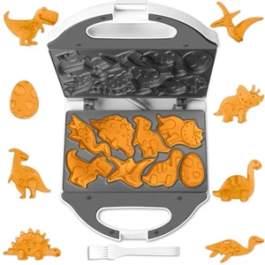 Mini Waffle Maker – Dinosaur or Car Shapes, Non-Stick Electric Breakfast Machine - Picture 1 of 8