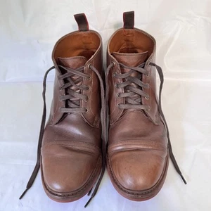 Allen Edmonds Patton Cap-Toe Weatherproof Boot Size 9.5 D Brown Dainite Sole EUC - Picture 1 of 13