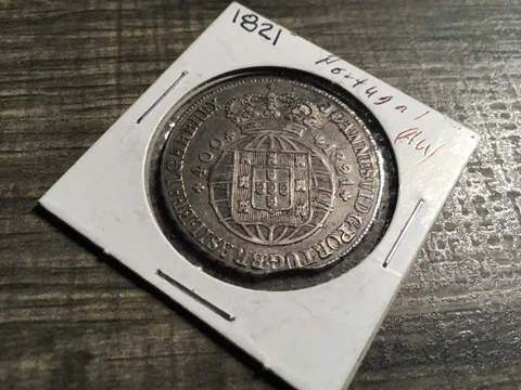 1821 PORTUGAL 400 REIS - AU - INCREDIBLE HIGH GRADE COIN - HUGE VALUE - # 2757s Cover
